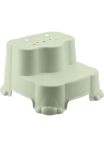 Çocuklar için Kaydırmaz, Çift Basamaklı Tabure - Banyo ve Lavabo Katlı Yükseltici - Yeşil modelleri