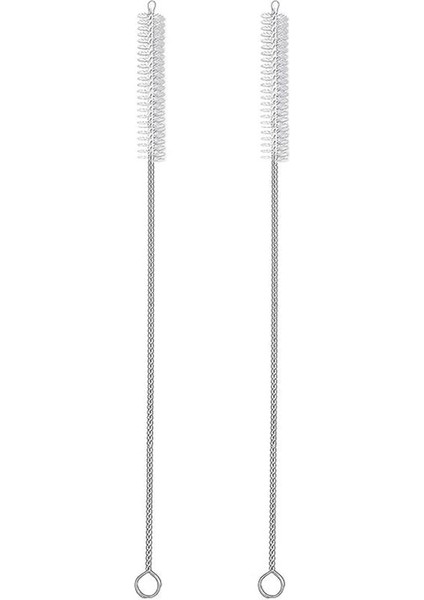 2 Içme Saman Temizleme Fırçası Uzun - Paslanmaz Çelik Içecek Pipetleri Için Kıl Temizleyici