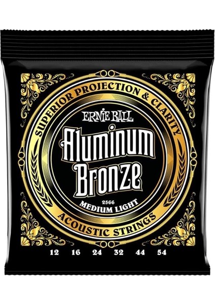 Orta Hafif Alüminyum Bronz Akustik Gitar Telleri, Ölçü 12-54