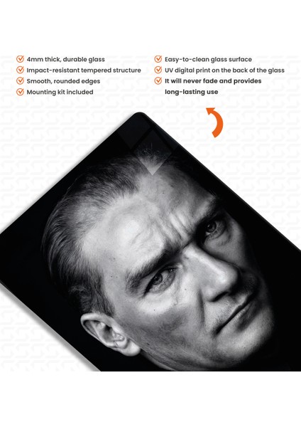 Başkomutanın Hatırası - Mustafa Kemal Atatürk Cam Tablo indirimleri