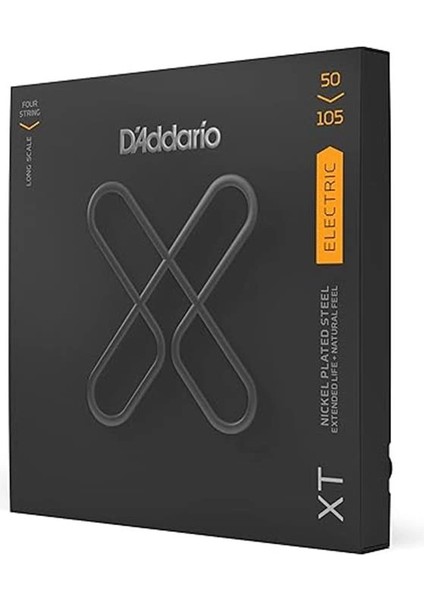 D'addario XTB50105, Xt Bas Gitar Telleri Nikel Kaplama Çelik, Orta, Uzun Ölçekli, 50-105