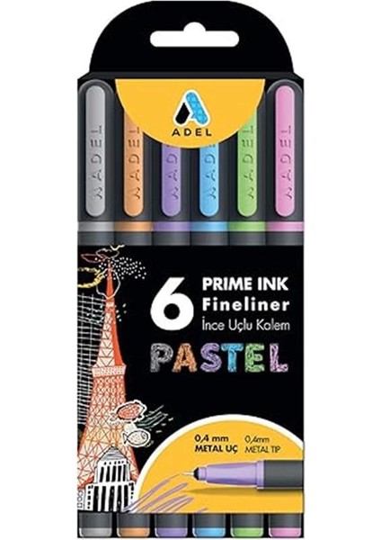Prime Ink Fineliner 6'lı Pastel Klasik Ince Uçlu Kalem modelleri