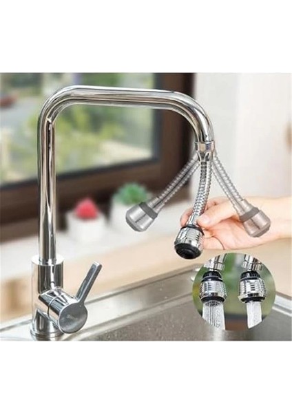 Hortumlu Esnek Su Tasarruflu 2 Modlu Musluk Başlığı