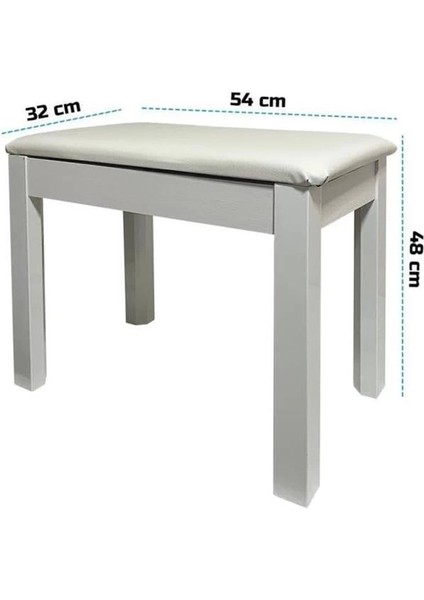 Midex TBX-144WH Üst Kalite Piyano Taburesi Gizli Bölmeli Beyaz Renk (32X54X48) fiyatları