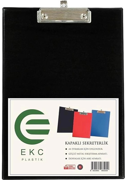 - A4 Kapaklı Sekreterlik Siyah, Bloknot Yazı Tablası, Clipboard