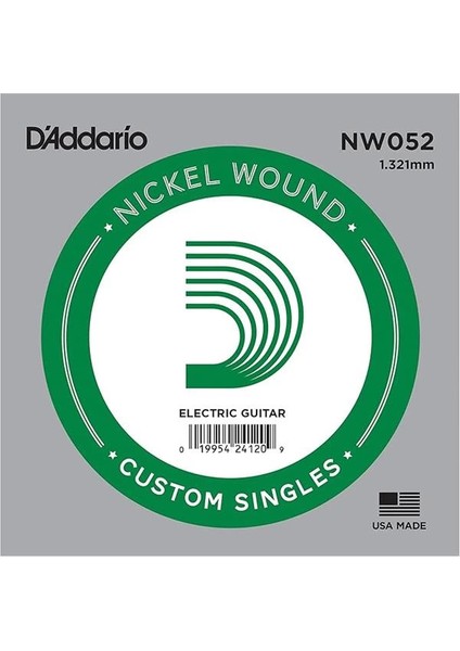 D'addario NW052 Elektro ve Akustik Tek Tel, 5li Paket, (Kalin Mi)