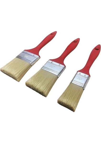 ® 3'lü Boya Badana Kestirme Fırçası – 2,5/4,5/6,5 cm – Ergonomik Saplı – Duvar Kenar Köşe Kapı