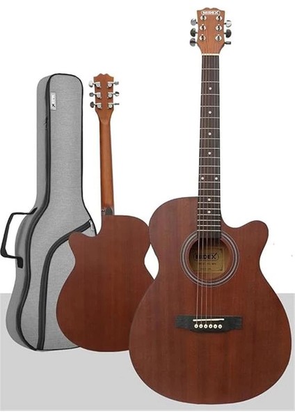 PHX-187 Masif Ağaç Akustik Gitar 4/4 Yetişkin Boy (Gigbag Çanta Tuner Askı Capo) modelleri