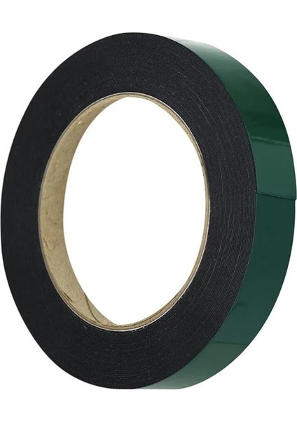 Çift Taraflı Köpük Bant Eva Montaj Bandı 18 mm x 10 Metre, Yeşil/siyah