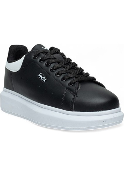 Siyah-Beyaz Kalın Taban Günlük Bağcıklı Erkek Sneaker Ayakkabı fiyatları
