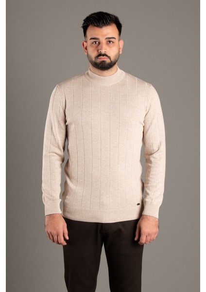 Erkek Bej Desenli Balıkçı Triko fırsatları