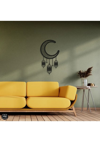 Hilal Motifli Dekoratif Metal Tablo