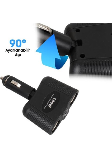Olesson 1646 12-24V Tek USB Girişli 100W Çiftli Araç Çakmak Çoklayıcı indirimleri