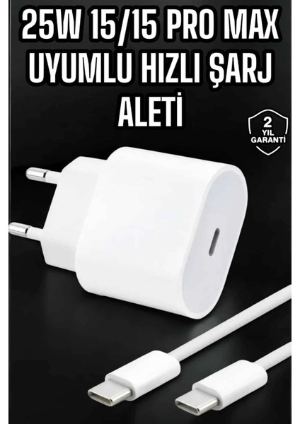 Güç Adaptörü ve Kablosu Şarj Aleti 15/15 Pro Max Uyumlu Hızlı Şarj