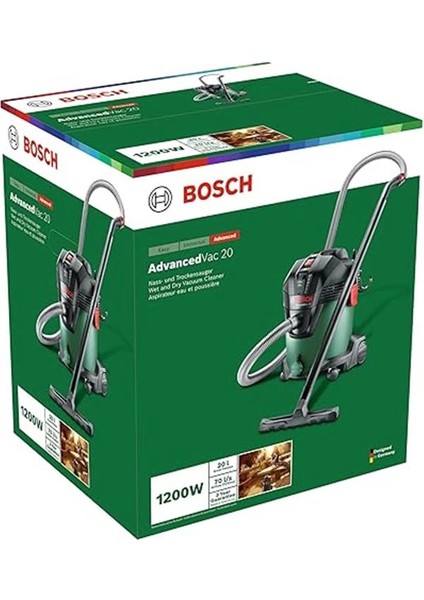 Home And Garden Islak ve Kuru Toz Emme Makinesi Advancedvac 20, 20 L Kapasite, Yıkanabilir