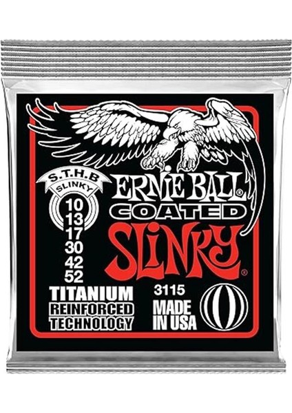 Sıska Üst/ağır Alt Slinky Kaplamalı Titanyum Rps Elektro Gitar Telleri, Ölçü 10-52 indirimleri