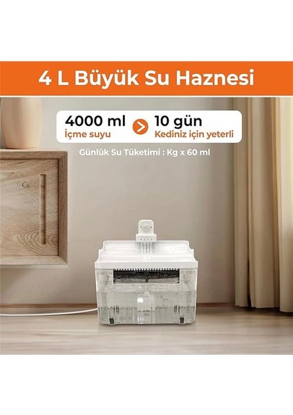 Sensörlü Sessiz Su Sebili, Sensörlü Kedi Su Pınarı, Kedi Su Kabı, Otomatik Kedi Su Sebili, Akıllı fırsatları