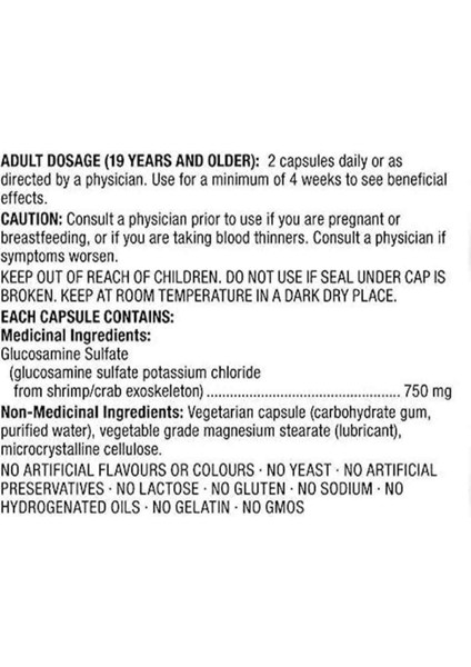 Kirkland Signature Glucosamine Sulfate 750 Mg -420 Vegetarian Cap fiyatları