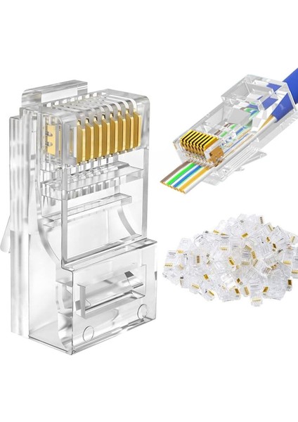 RJ45 Ethernet Cat5 Cat6 Uç 8P8C Soket 100 Lü Internet Soketi Jack modelleri