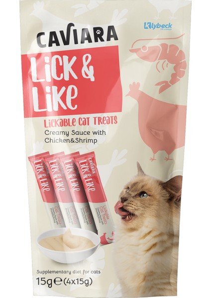 Lick&like Tavuk & Karidesli Sıvı Ödül Maması 4X15 gr