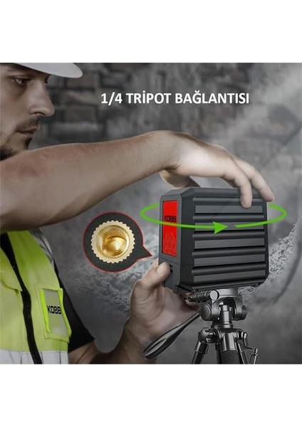 KBL90G 30 Metre Profesyonel Yatay ve Dikey Otomatik Hizalamalı Yeşil Çapraz Çizgi Lazer