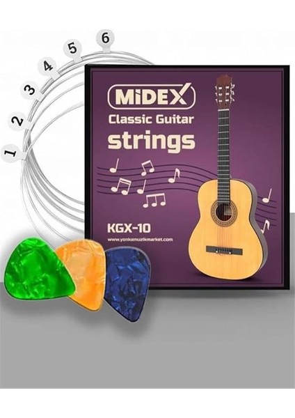 Kgx-10 Klasik Gitar Teli Takımı ve Pena Seti