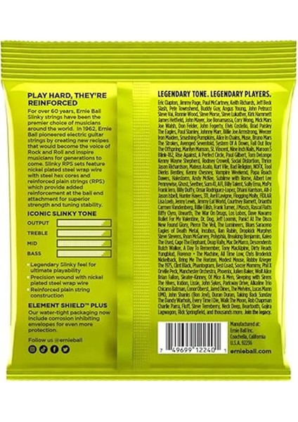 Normal Slinky Rps Nikel Yara Elektro Gitar Telleri, Ölçü 10-46 indirimleri
