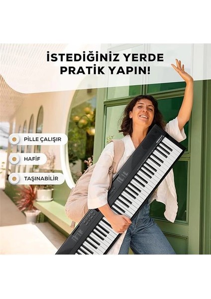88 Tuşlu Klavye Piyano, Elektrik Org, 480 Ses, Hoparlör, USB Mıdı, Notalar Tablet Desteği