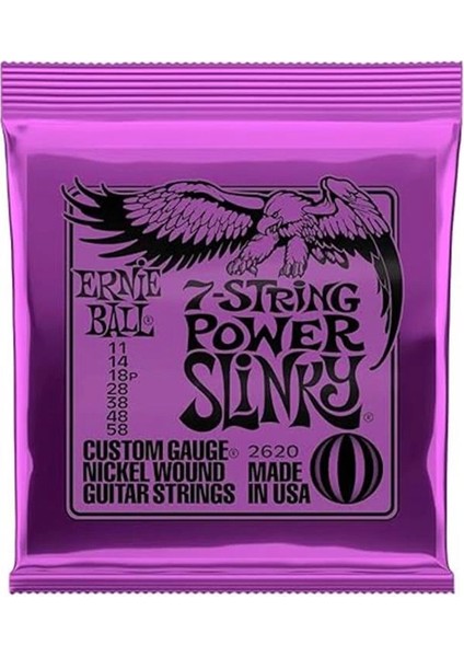 Power Slinky 7 Telli Nikel Yara Elektro Gitar Telleri, Ölçü 11-58 modelleri