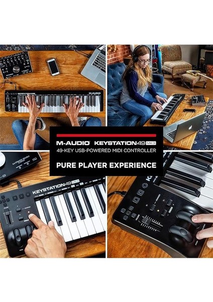 M-Audio Keystation 49 Mk3 - Atanabilir Kontroller ve Yazılım Üretim Paketi Dahil Mac ve Pc Için 49