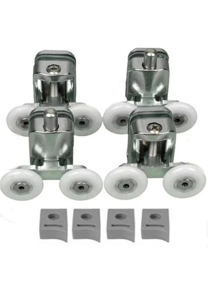Metal Gövdeli Duşakabin Tekerlek Takımı 2 Alt 2 Üst Teker Rulmanı 24 mm