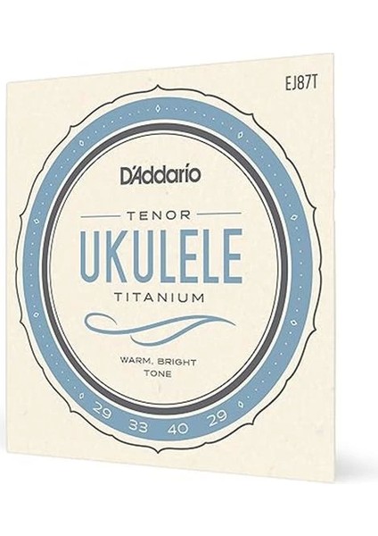 D'addario EJ87T Ukulele Tel Seti, Tenor, Titanium, Warm Bright