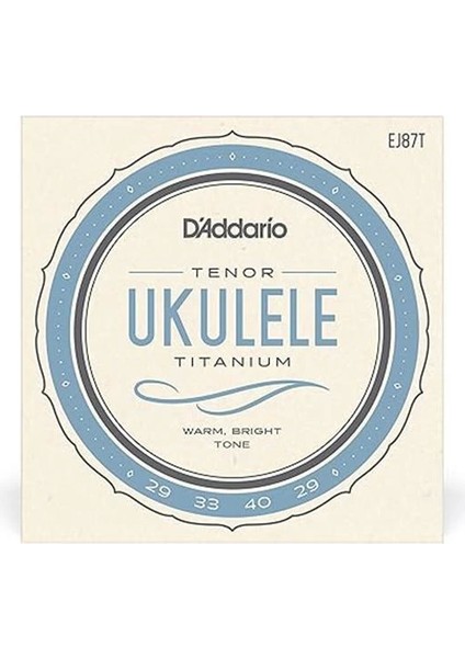 D'addario EJ87T Ukulele Tel Seti, Tenor, Titanium, Warm Bright