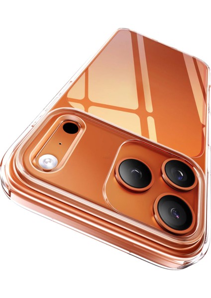 iPhone 17 Pro Kılıf Renksiz Şeffaf Kamera Korumalı Yumuşak Darbe Emici Ince Esnek Silikon Kapak