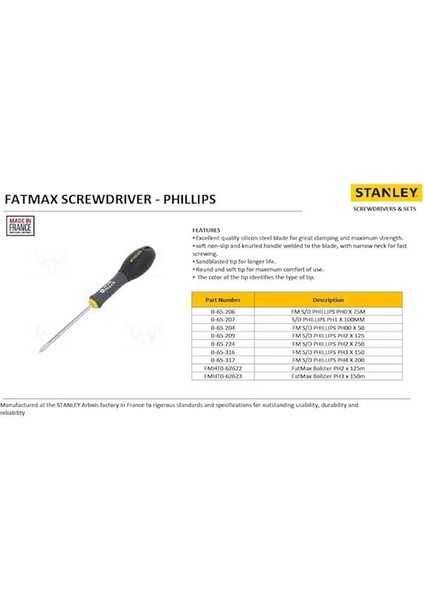 Stanley - Yıldız Tornavida, PH0X50MM