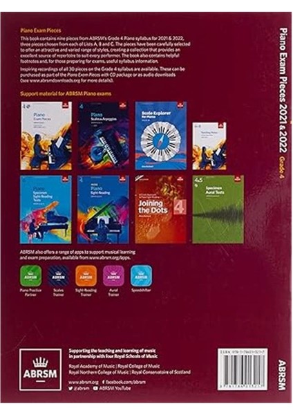 Piano Exam Pieces 2021 & 2022, Abrsm Grade 4: Selected From The 2021 & 2022 Syllabus