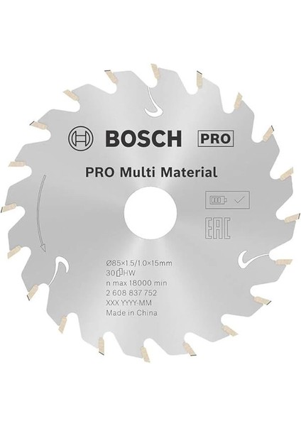 Professional Dairesel Testere Bıçağı, Standart ( 85 x 15 x 1,5 Mm, 30 Dişli, Akülü Daire