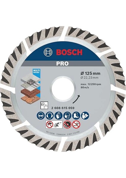 Professional Accessories Elmas Kesme ve Delme Aksesuarları, Disk, Gri, 1 Adet, 12,5 cm