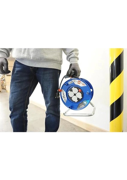 Garant Serisi 4 Soketli Korumalı Kablo Makarası 25 Metre