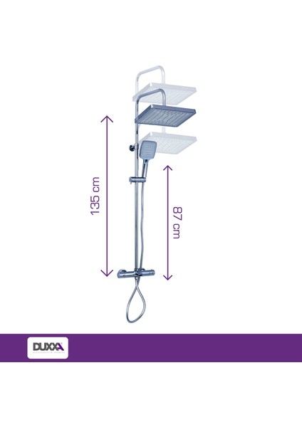 Atlas Termostatik Bataryalı Rain Duş Seti Krom DTB.114 fiyatları