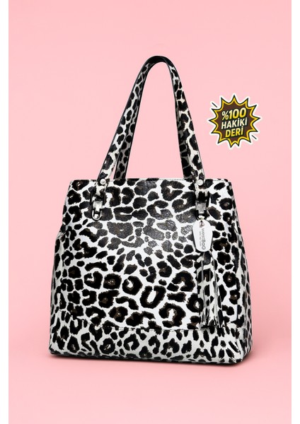 Kadın Hakiki Deri Tokalı Çift Bölmeli El ve Omuz Çantası