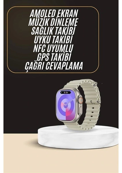 Uyku ve Sağlık Takibi Yapabilen Gps Uyumlu Plastik Kordonlu Akıllı Saat