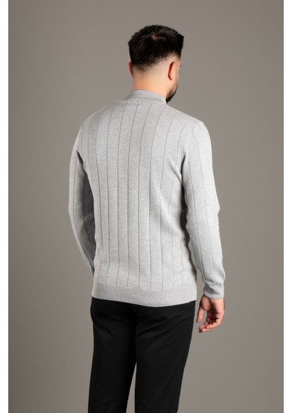 Erkek Gri Desenli Balıkçı Triko modelleri