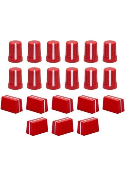 Chroma Caps Pro Pack (Red) | Chroma Caps Pro Paketi: 12X 90º Super Knobs, 5x Fader Pro