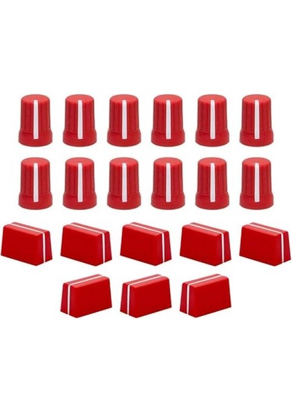Chroma Caps Pro Pack (Red) | Chroma Caps Pro Paketi: 12X 90º Super Knobs, 5x Fader Pro