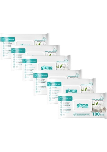 Clean Yüzey Temizlik Havlusu Beyaz Sabun Kokulu 6 Paket 600 Yaprak