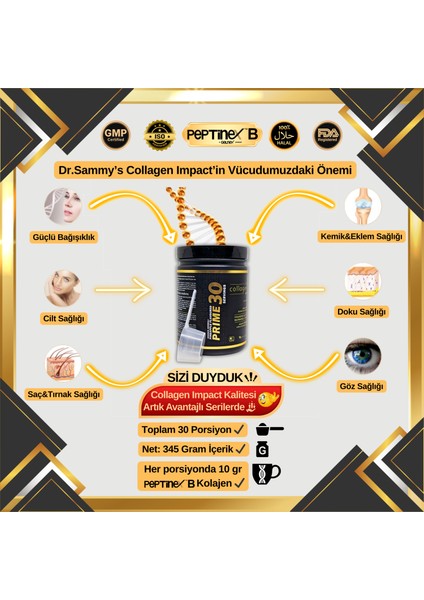 Kolajen 10.000 Mg Tip 1-3 %100 Saf Patentli Hidrolize Sığır Kolajeni, 150MG Hyaluronik Asit, 500 Mg Vitamin C, 200 Mg Glutatyon, 25MG Resveratrol, 100 Mg Elastin, Prime 30 Diyet Takviyesi fiyatları