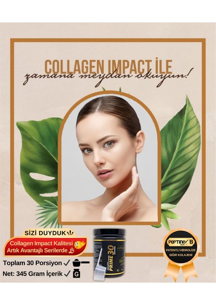 Kolajen 10.000 Mg Tip 1-3 %100 Saf Patentli Hidrolize Sığır Kolajeni, 150MG Hyaluronik Asit, 500 Mg Vitamin C, 200 Mg Glutatyon, 25MG Resveratrol, 100 Mg Elastin, Prime 30 Diyet Takviyesi indirimleri