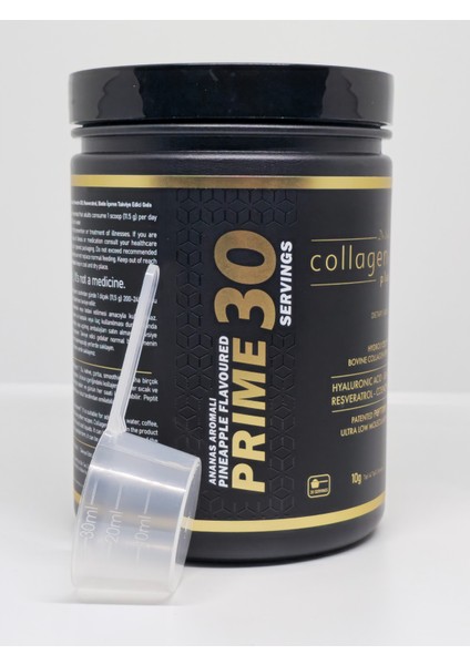 Kolajen 10.000 Mg Tip 1-3 %100 Saf Patentli Hidrolize Sığır Kolajeni, 150MG Hyaluronik Asit, 500 Mg Vitamin C, 200 Mg Glutatyon, 25MG Resveratrol, 100 Mg Elastin, Prime 30 Diyet Takviyesi