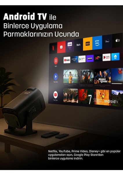 Oyunlu Projeksiyon Cihazı Android 2 Kollu -20.000 Oyun -Türkçe Menü fırsatları